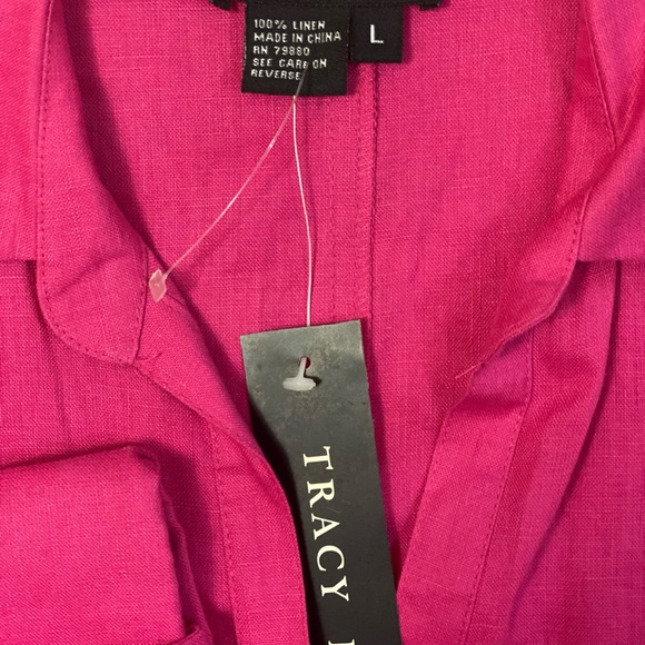 Hot Pink Spring Linen Blouse - Picture 5 of 5